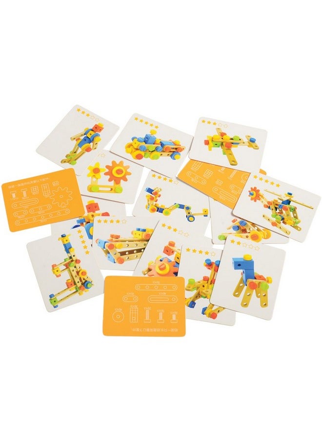 Constructive Playthings Constructive Playthings Wood Stress Nut and Bolt Builder with Activity Cards, Building Toys for Toddlers, Early STEM and Fine Motor Skills, 84-Piece Kids Playset, Ages 3 Years Plus  - Image 3