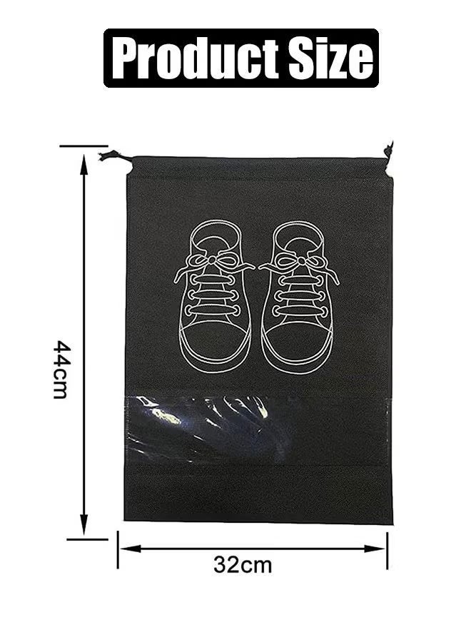 12-Pack Shoe Bags for Travel, Large Portable Shoe Organizers for Men and Women, 6 Black and 6 Grey, Dust-Proof Storage - Image 2