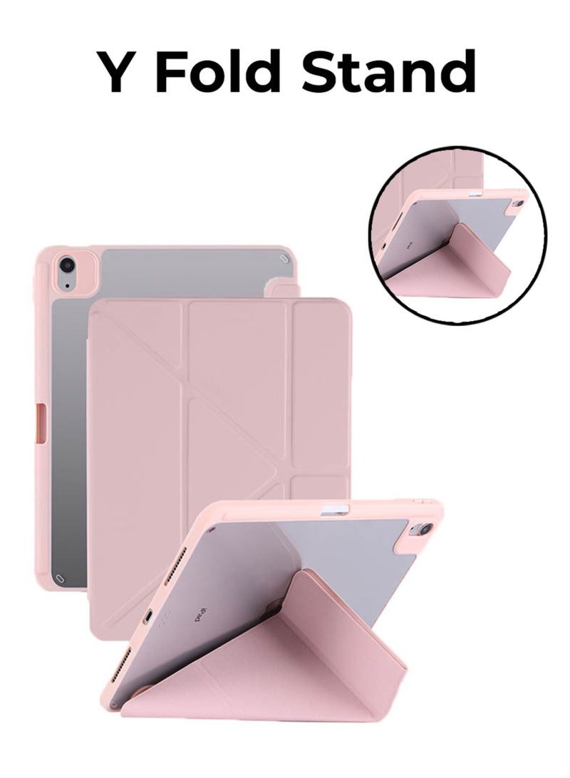 جلاسولوجي Bundle for iPad Air 13 2024 Slim & Lightweight Y Fold Case with Enhanced Screen Protection, Auto Wake Sleep Functionality, Magnetic Snap On Design, and Dual Side Protection in Pink - Image 2