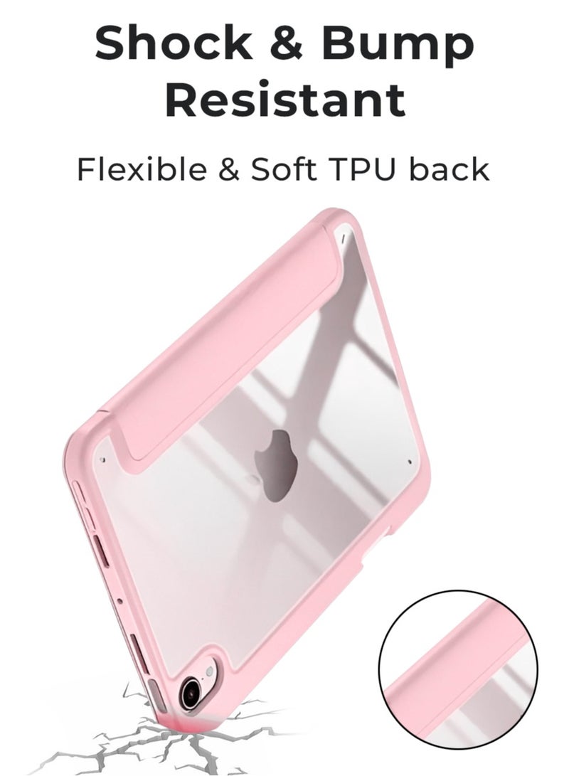 جلاسولوجي Bundle for iPad Air 13 2024 Slim & Lightweight Y Fold Case with Enhanced Screen Protection, Auto Wake Sleep Functionality, Magnetic Snap On Design, and Dual Side Protection in Pink - Image 4