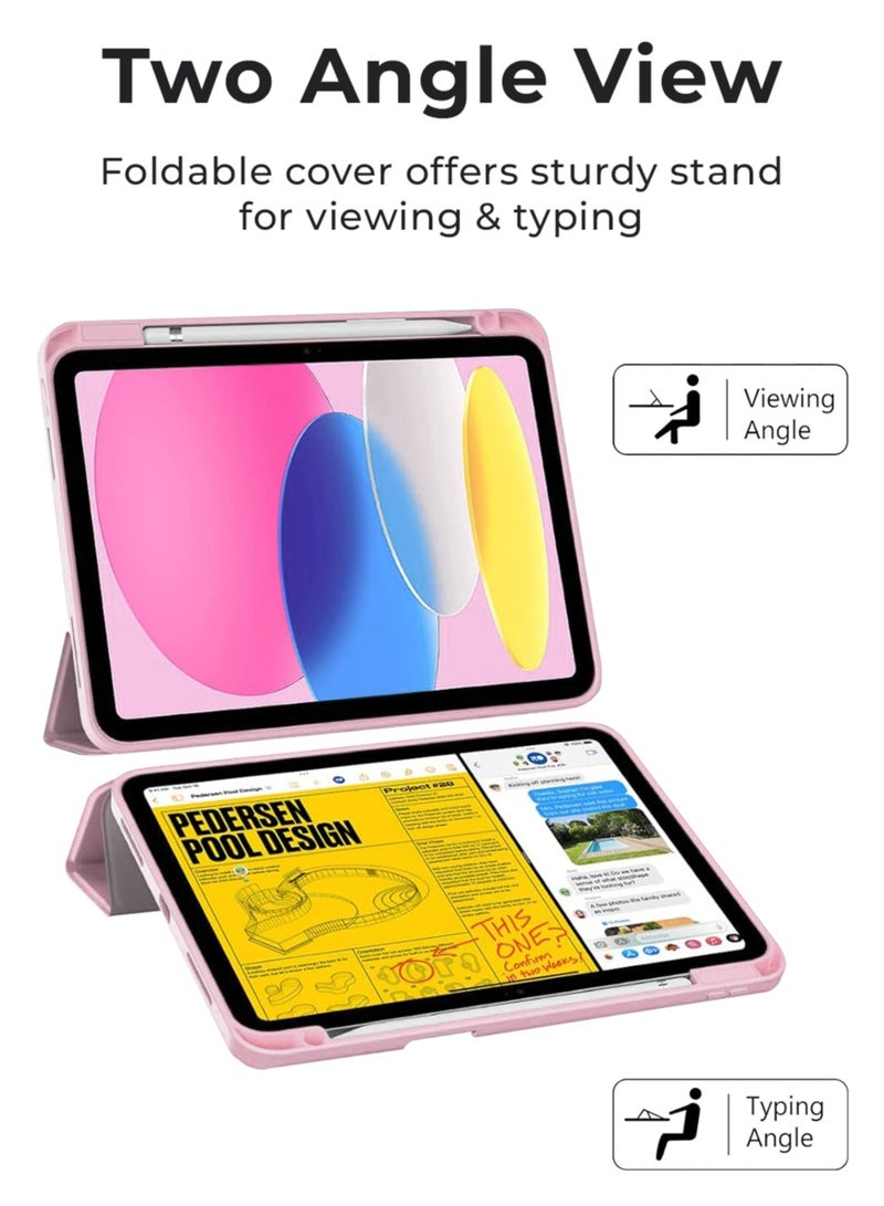 جلاسولوجي Bundle for iPad Air 13 2024 Slim & Lightweight Y Fold Case with Enhanced Screen Protection, Auto Wake Sleep Functionality, Magnetic Snap On Design, and Dual Side Protection in Pink - Image 5