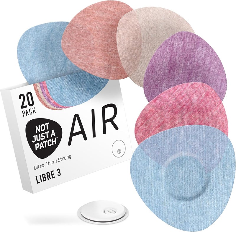 Not Just A Patch Air Libre 3 Plus Sensor Covers 20 Pack Thin Strong and Light Adhesive Patches with UltraHold 14 Day Adhesion Durable Freestyle Libre 3 Sensor Covers Multicolor - Image 1