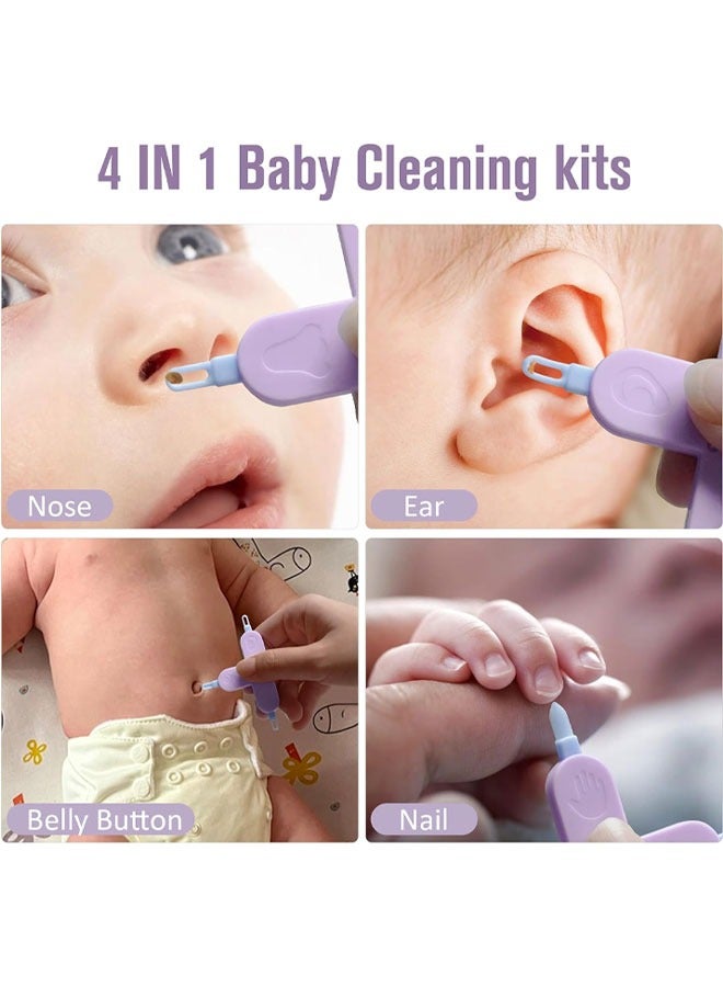 Kissy Baby 2Pcs Baby 4-in-1 Nose and Ear Cleaner, Nose, Nail and Ear Cleaner, Nail, Nose and Ear Gadget, Safe Ear Wax Removal Tool and Baby Nose Cleaner Nail Cleaner for Baby (Blue+Purple)  - Image 2