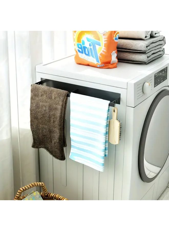 Black Small Magnetic Hanger Organizer Storage Rack for Washing Machine Closet Laundry Room - Image 5