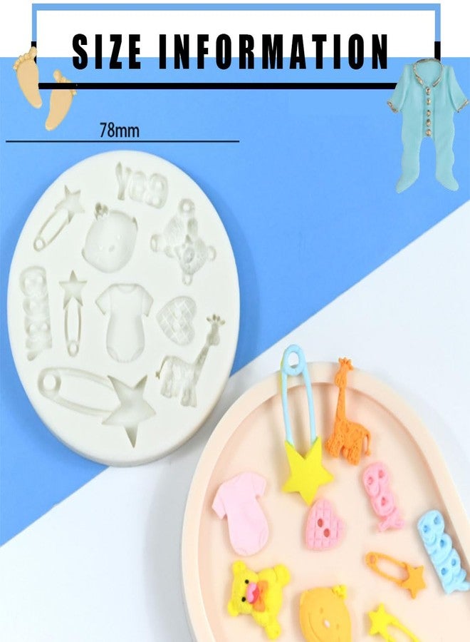 FOUR-C Candy Mold Silicone Fondant Molds, 4 Pack Baby Showers Gender Reveals First Birthday Treats Silicone Molds for Chocolate Fondant Sugarcraft Clay Candy Gummy Cupcake Toppers Cake(Baby Boy) - Image 5