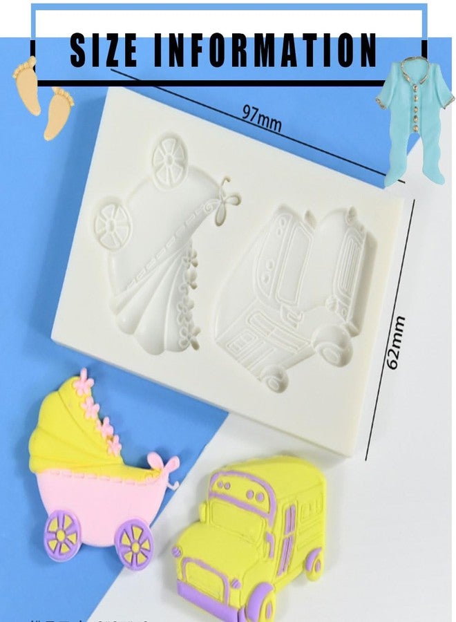 FOUR-C Candy Mold Silicone Fondant Molds, 4 Pack Baby Showers Gender Reveals First Birthday Treats Silicone Molds for Chocolate Fondant Sugarcraft Clay Candy Gummy Cupcake Toppers Cake(Baby Boy) - Image 4
