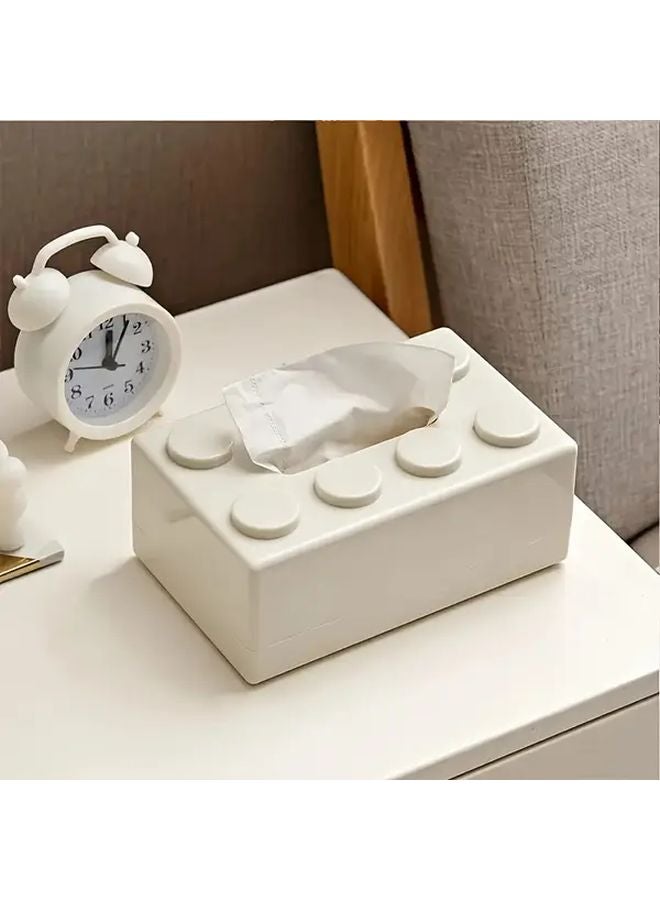 منظم علب المناديل البلاستيكي الأبيض للمطبخ والحمام وغرفة المعيشة - Image 1