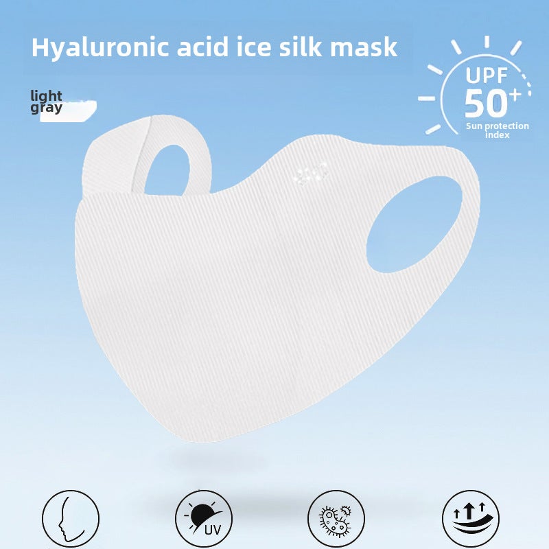 Generic 3D Hyaluronic Acid Mask Breathable Summer UV Protection Light gray [hyaluronic acid type]]