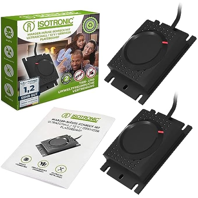 rayihni Marten Scare, Marderfix 12 V Battery, Marten Repellent, Marten Free, Mice Deterrent, Car Marten Free Marten Protection with Ultrasonic Acoustics, Pack of 2 - Image 2