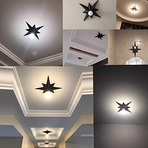 VILUXY Flush Mount Ceiling Light, Black Star Light Fixtures Ceiling for Hallway, Entryway, Study Room, Bedroom - Image 3