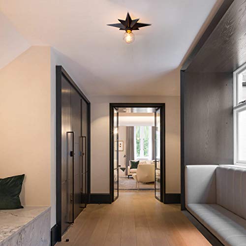 VILUXY Flush Mount Ceiling Light, Black Star Light Fixtures Ceiling for Hallway, Entryway, Study Room, Bedroom - Image 4