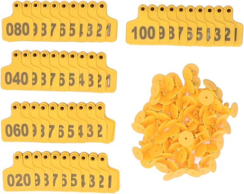 Yellow With Lettered Cow Ear Tag Thick Plastic Livestock Tags For Cattle Goat Pig Easy Identification Management Tool - Image 2