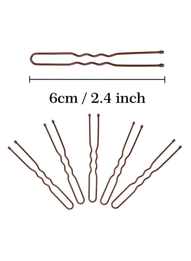 YINGFENG 330 Count U Shaped Hair Pins Brown, YINGFENG 2.4inch Brown Bun Pins Bun Hair Pins for Women Girls with Storage Box, Hair Accessories for All Hair Types  - Image 4