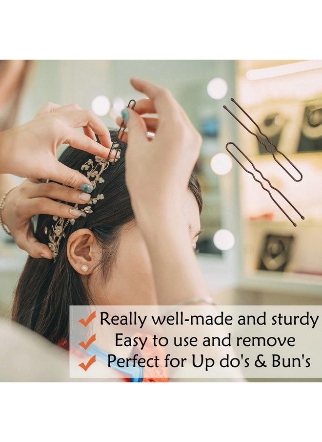 YINGFENG 330 Count U Shaped Hair Pins Brown, YINGFENG 2.4inch Brown Bun Pins Bun Hair Pins for Women Girls with Storage Box, Hair Accessories for All Hair Types  - Image 5