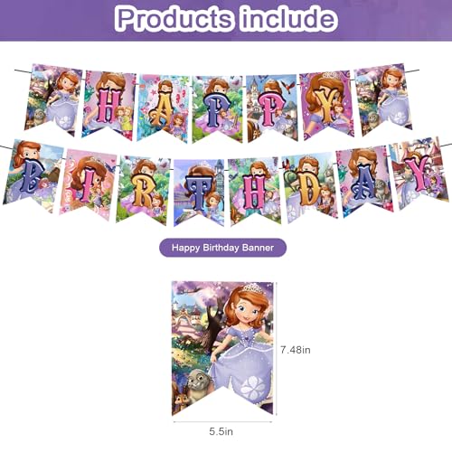 karg Princess Birthday Party Decoration, Princess Include Princess Theme Birthday Banner, Cake Topper, Latex Balloons for Fans Birthday Party Supplies - Image 2