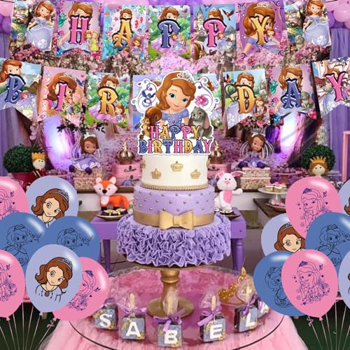 karg Princess Birthday Party Decoration, Princess Include Princess Theme Birthday Banner, Cake Topper, Latex Balloons for Fans Birthday Party Supplies - Image 4