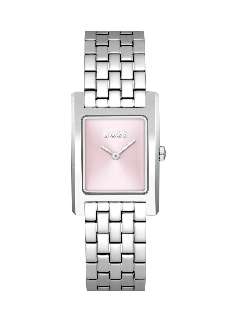 HUGO BOSS ساعة نسائية مستطيلة أنالوج بعلبة وردية - 1502743  - Image 2