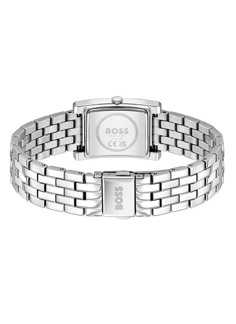 HUGO BOSS ساعة نسائية مستطيلة أنالوج بعلبة وردية - 1502743  - Image 3