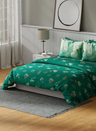 يونايتد كولورز أوف بينتيون United Colors of Benetton Safari 210 TC King Bedsheet with 2 Pillow covers Forest Green