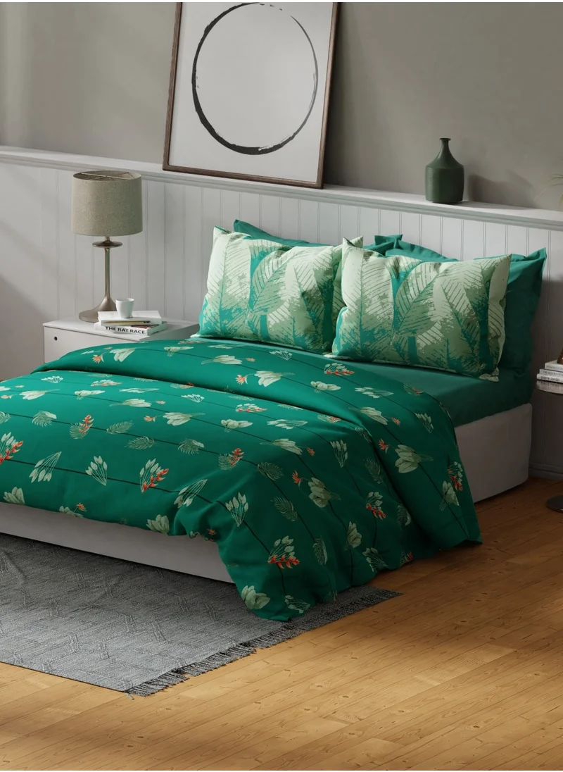يونايتد كولورز أوف بينتيون United Colors of Benetton Safari 210 TC King Bedsheet with 2 Pillow covers Forest Green