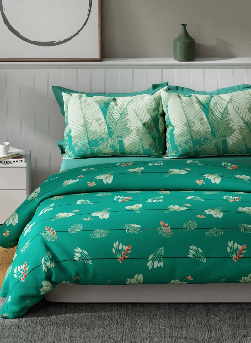 UNITED COLORS OF BENETTON United Colors of Benetton Safari 210 TC King Bedsheet with 2 Pillow covers Forest Green
