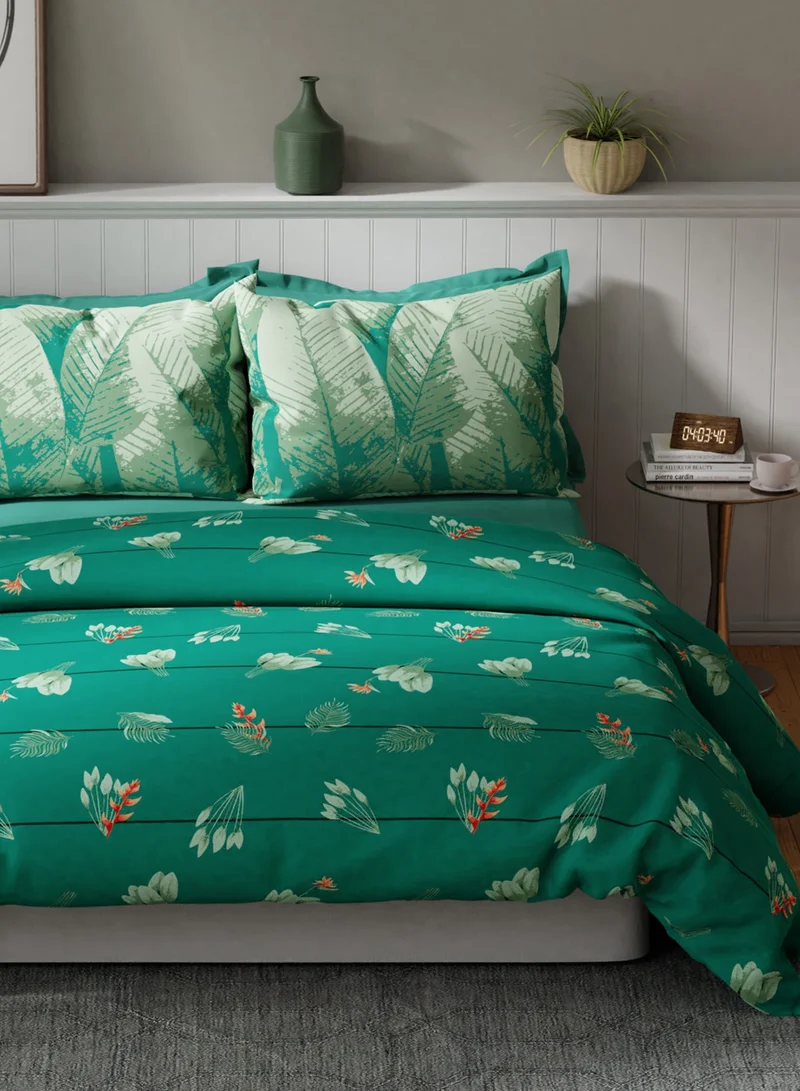 UNITED COLORS OF BENETTON United Colors of Benetton Safari 210 TC King Bedsheet with 2 Pillow covers Forest Green
