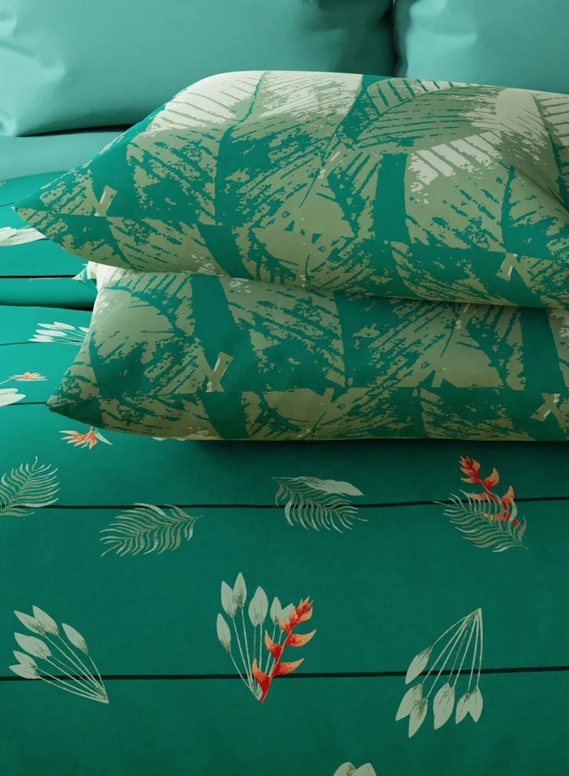 UNITED COLORS OF BENETTON United Colors of Benetton Safari 210 TC King Bedsheet with 2 Pillow covers Forest Green