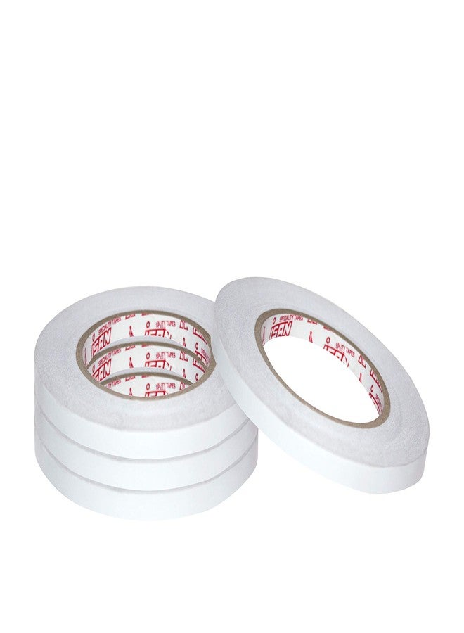 ISAN® Double Sided Tissue Tape SOLVENT Adhesive 6mm (1/4" Approx) Width Length 50 Meters (4Pcs) for Crafting, Scrapbooking, Gift Wrapping, DIY projects - Image 1
