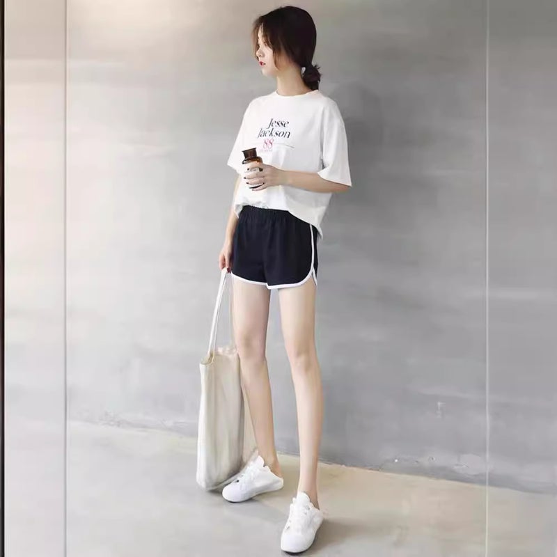 Women's Color Block High Waist Loose Fit Shorts - Image 3
