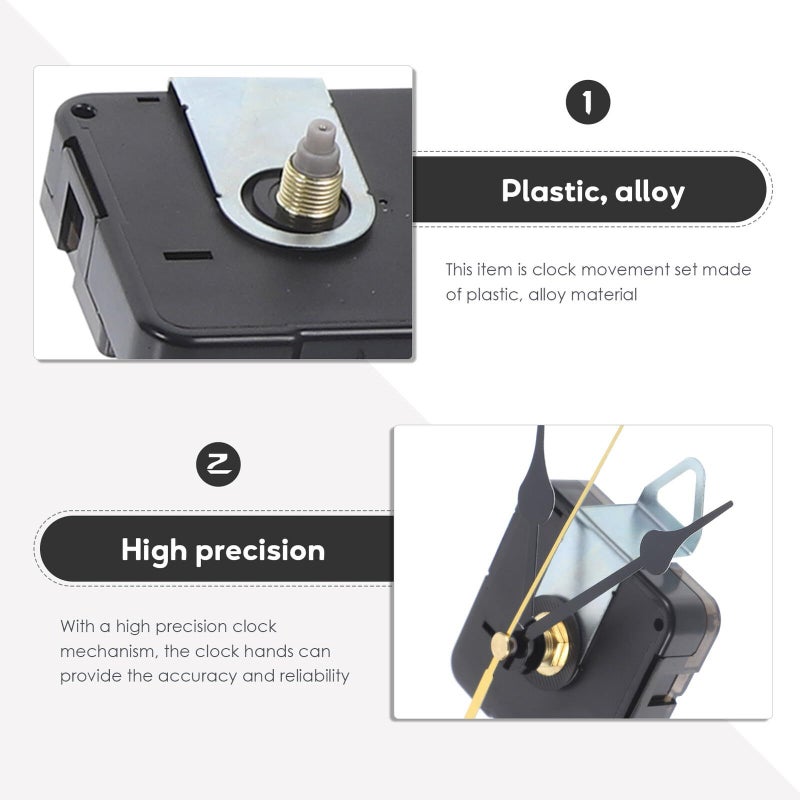 مجموعة حركة ساعة DIY بمحرك كوارتز سويب بعمود مقاس 20x5 مم قطع غيار للإصلاح - Image 4