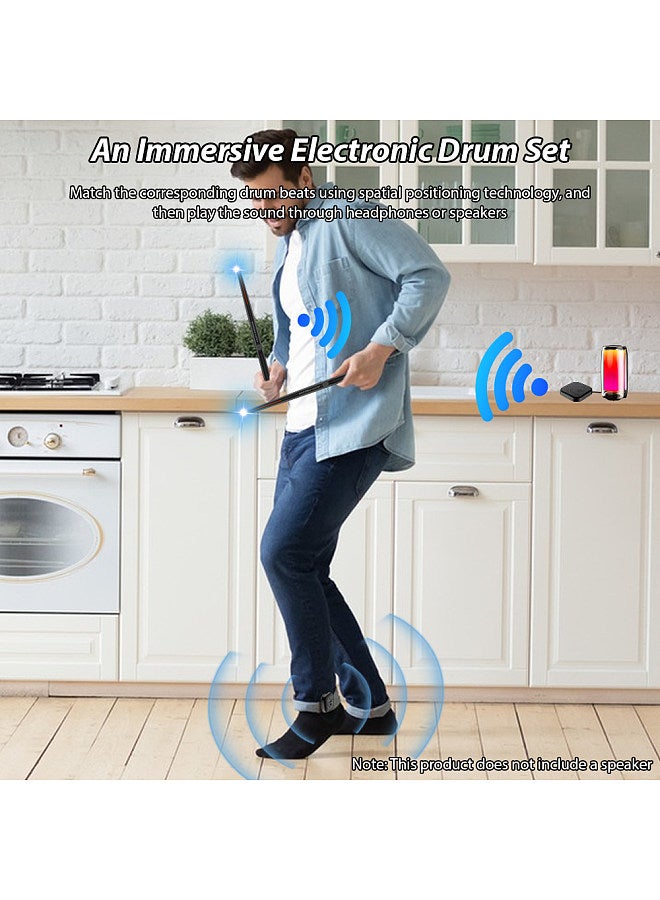 Generic Electronic Drumsticks Air Drum Stick with 2 Foot Pedals 16D Speaker DSP Level Sound Card Low Delay Portable Electric Rhythm Drum Sticks  - Image 3