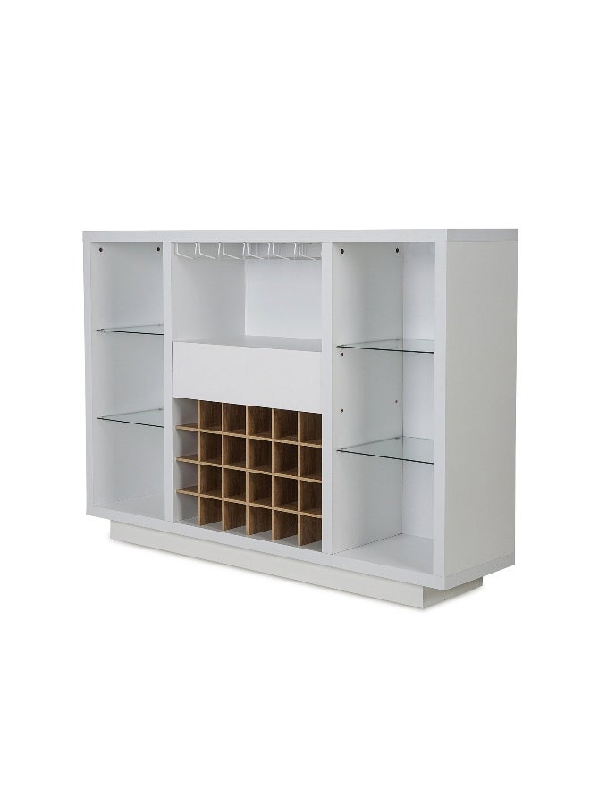 Pan Home Malacca Bar Cabinet With Shelf - White  - Image 2