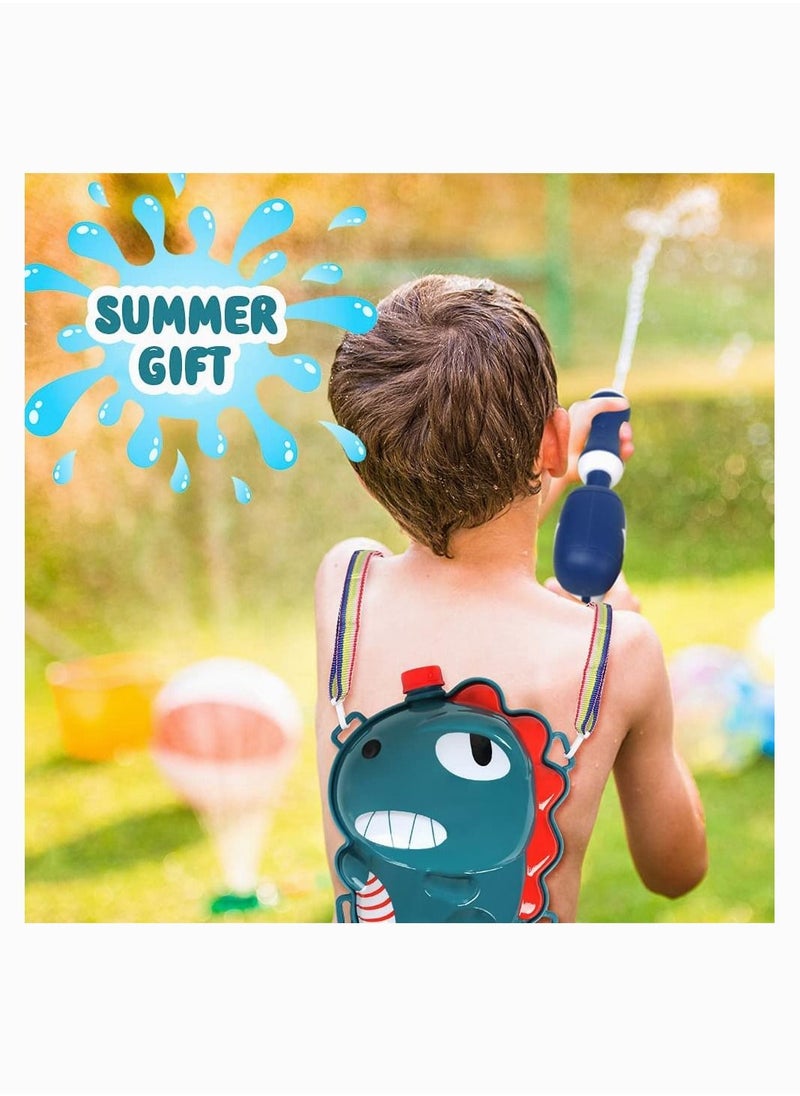 SYOSI Water Gun for Kids, Backpack Water Gun with 2L High Capacity Tank Adjustable Straps, Kids Summer Pool Beach Sand Outdoor Water Fighting Play Toys Summer Outdoor Water Spray Pull Toy (Green Dinosaur)  - Image 2
