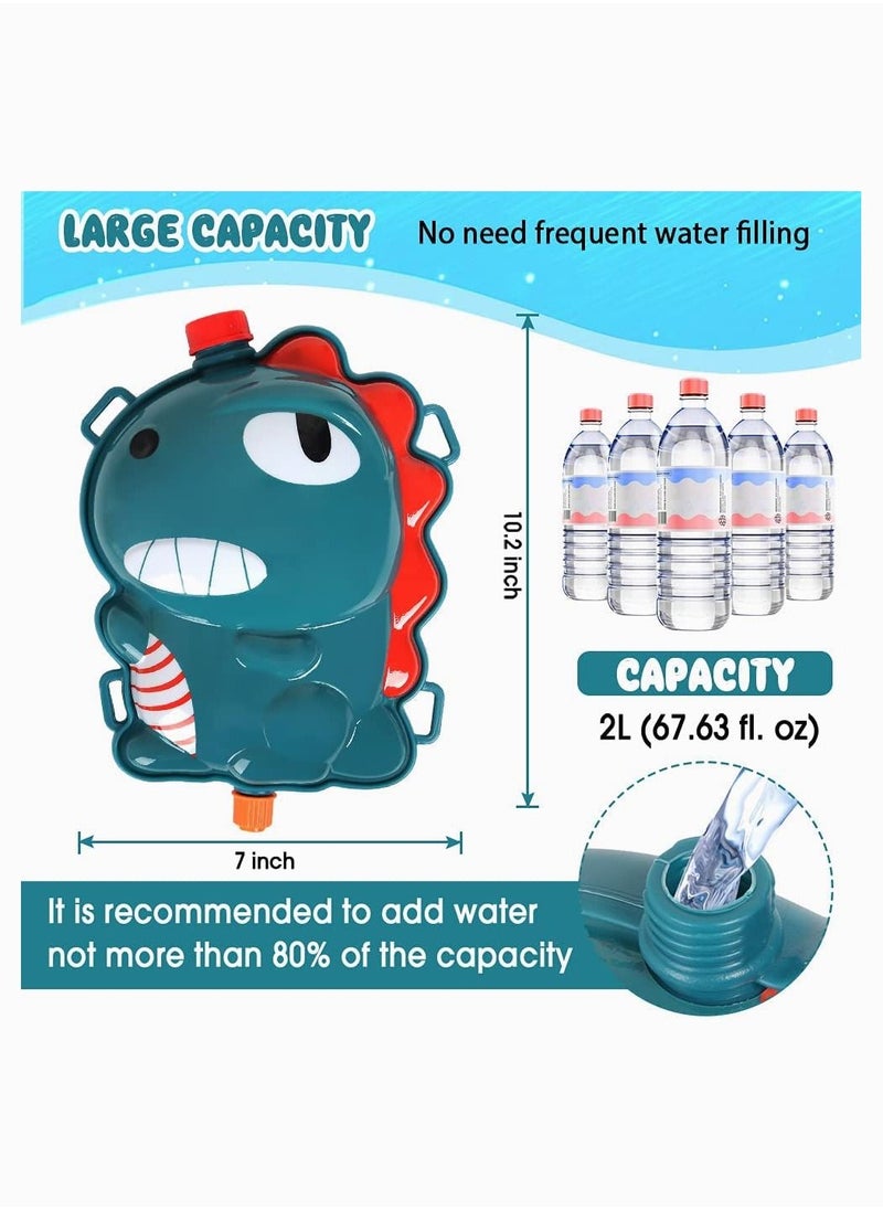SYOSI Water Gun for Kids, Backpack Water Gun with 2L High Capacity Tank Adjustable Straps, Kids Summer Pool Beach Sand Outdoor Water Fighting Play Toys Summer Outdoor Water Spray Pull Toy (Green Dinosaur)  - Image 5
