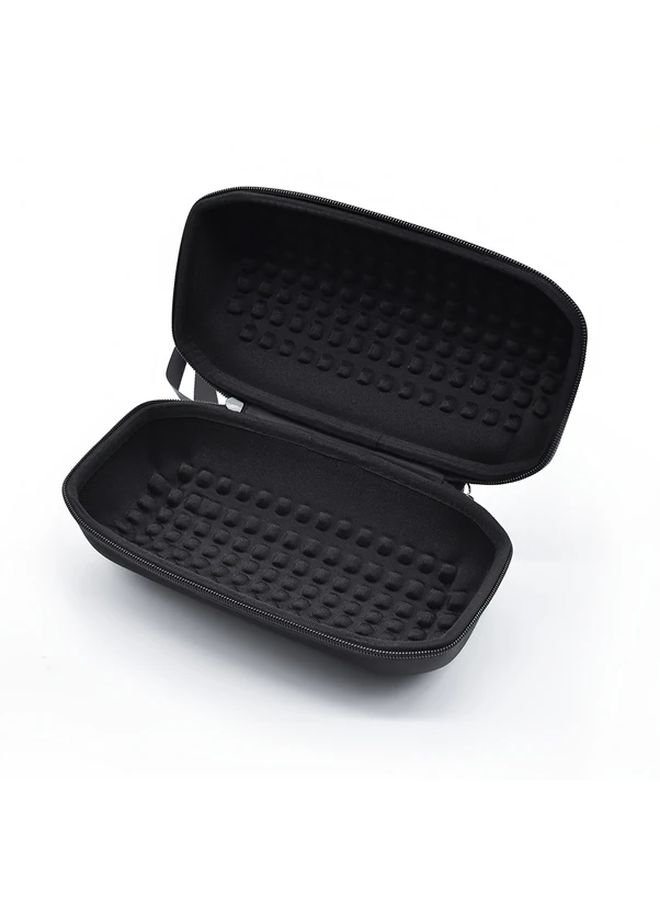 Black EVA Case with Shoulder Strap for Portable Speaker Travel Sound System Organizer - Image 4
