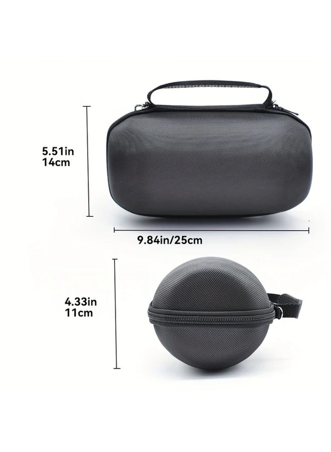 Black EVA Case with Shoulder Strap for Portable Speaker Travel Sound System Organizer - Image 2
