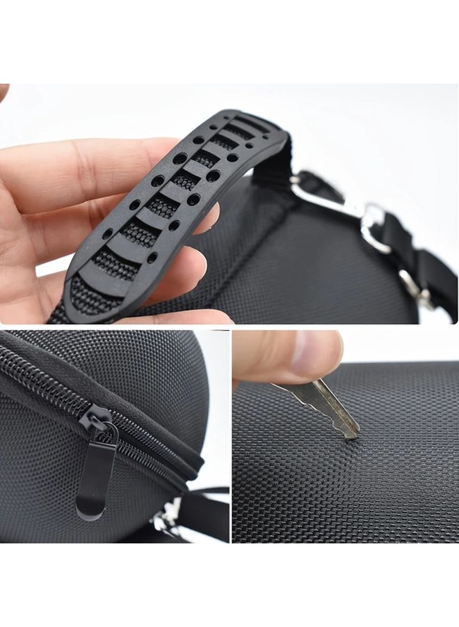 Black EVA Case with Shoulder Strap for Portable Speaker Travel Sound System Organizer - Image 5