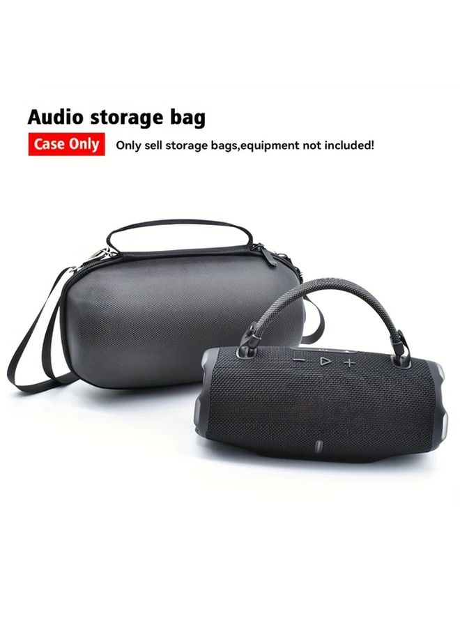 Black EVA Case with Shoulder Strap for Portable Speaker Travel Sound System Organizer - Image 3