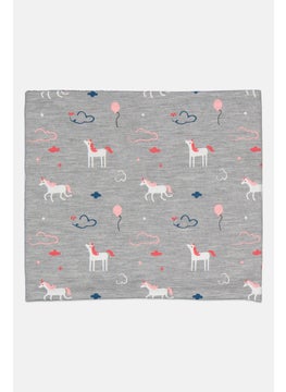 Lefties Kids Girl Allover Print Neck Scarf, Grey  - Image 2