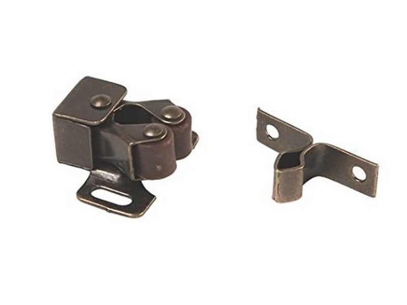RV Designer H201, Roller Catch with Prong, Antique Brass, 2 Per Pack, Cabinet Hardware - Image 1