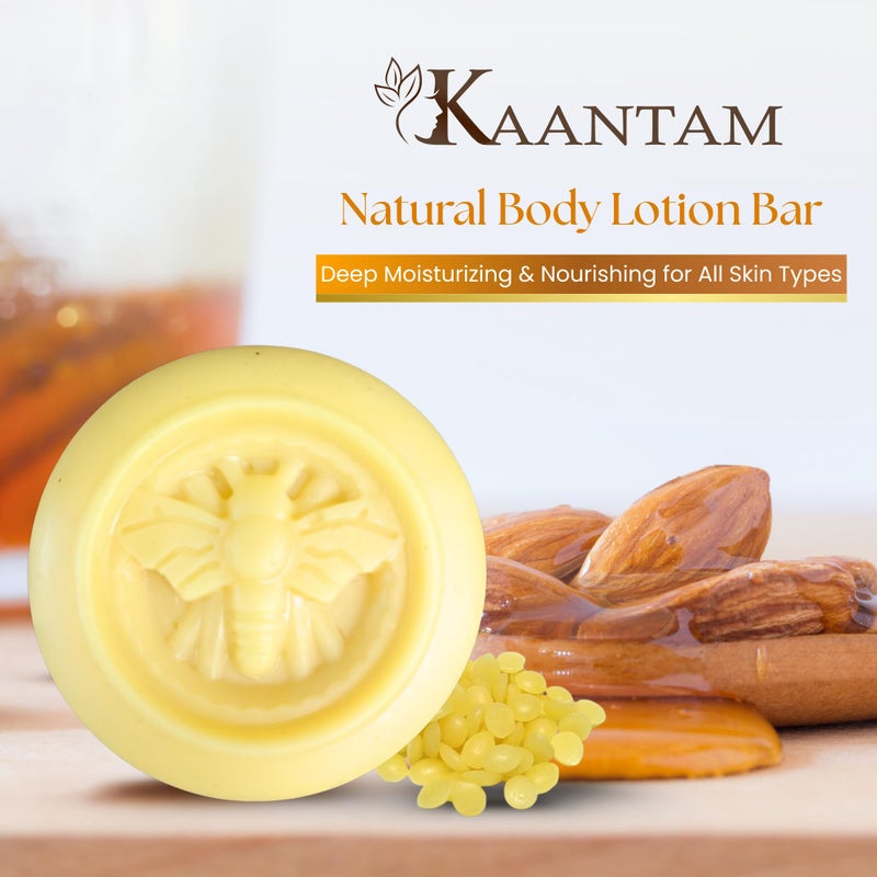 Kaantam Natural Body Lotion Bar - Deep Moisturizing & Nourishing for All Skin Types, Reduces Acne Scars, Heals Rashes & Blemishes, Portable & Eco-Friendly Solid Lotion for Men & Women - Image 2