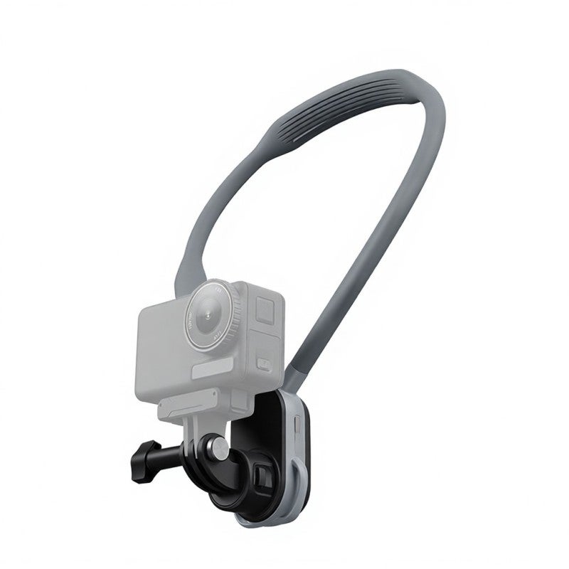 Action Camera Neck Holder: Grey 2.0 Max, Wide Compatibility, 300g Load Bearing - Flexible Rotary Damping Structure, Selfie Neck Holder for Sports Camera, Vlog, Hiking, Riding, Fishing Video Recording - Image 1