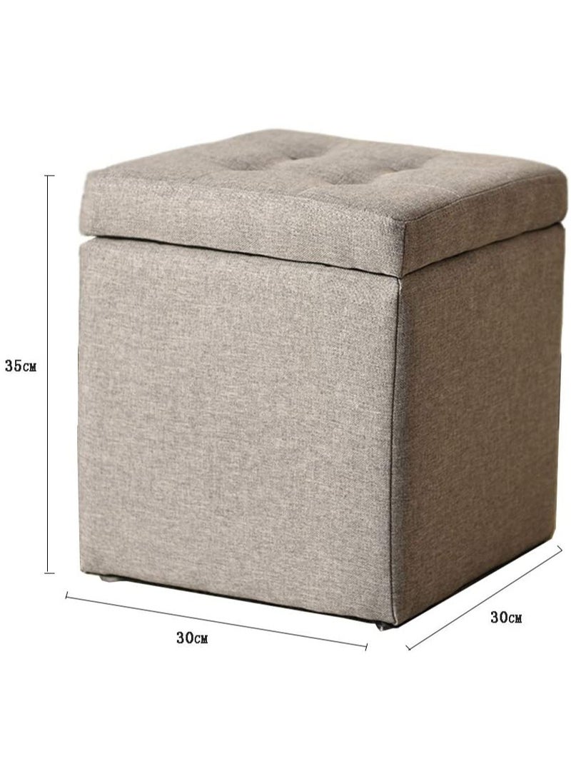 LINGWEI Premium Ottoman Storage Stool with Flip-Top Lid, Compact Design 30x35x30cm - Image 5