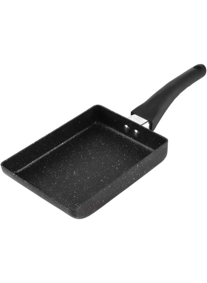 silvercnc Japanese Tamagoyaki Omelette Pan Non Stick Frying Pan Aluminum Alloy Egg Pan Black Rectangle Mini Frying Pan for Gas Cookers, 13.8x5.3inch  - Image 1