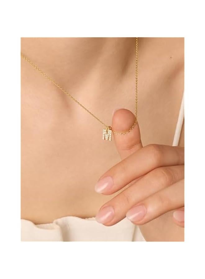 PAVOI Adjustable Gold Charm Necklace for Women - 14K Gold Plated Chain Dainty Initial Necklaces for Women - Trendy Letter Zodiac Birthstone Cubic Zirconia Charm Pendants - Hypoallergenic Jewelry Gift - Image 2
