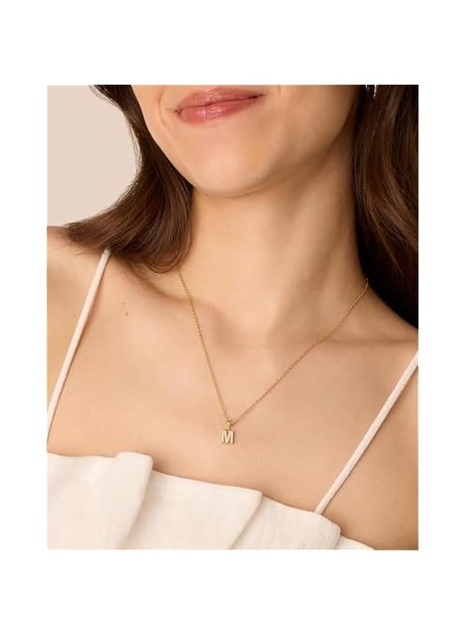 PAVOI Adjustable Gold Charm Necklace for Women - 14K Gold Plated Chain Dainty Initial Necklaces for Women - Trendy Letter Zodiac Birthstone Cubic Zirconia Charm Pendants - Hypoallergenic Jewelry Gift - Image 3