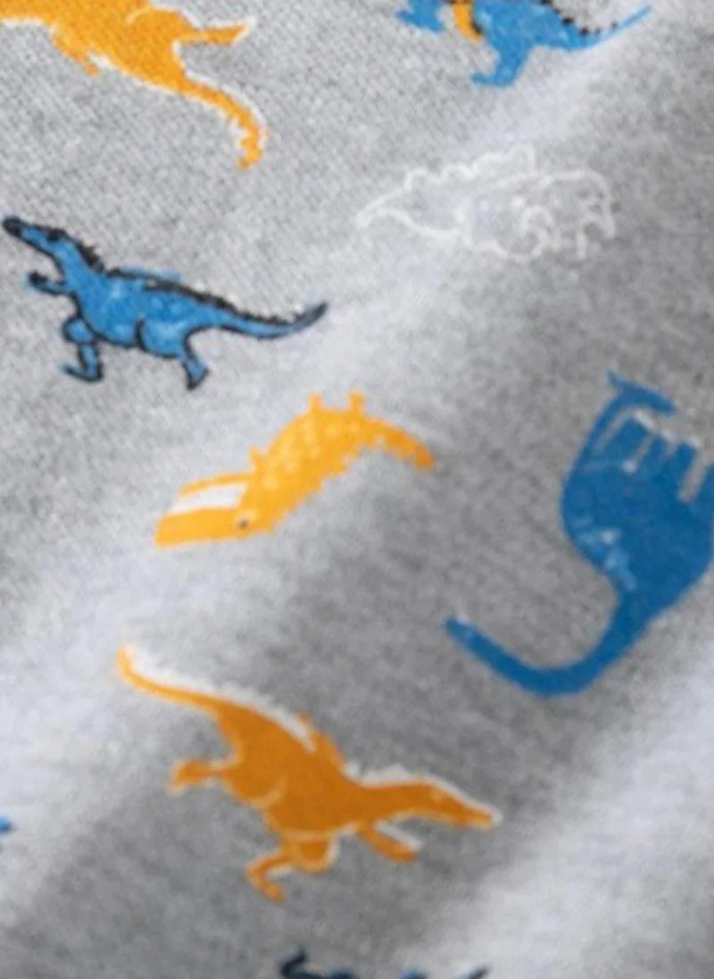 يونيكي Grey Printed Polo Collar T-shirt