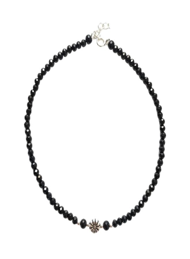 DARSHRAJ 925 Handmade Sterling Silver Handmade Anklet for women | Girls with Black Beads and Silver Charm Nazariya Anklet | Payal - Image 1