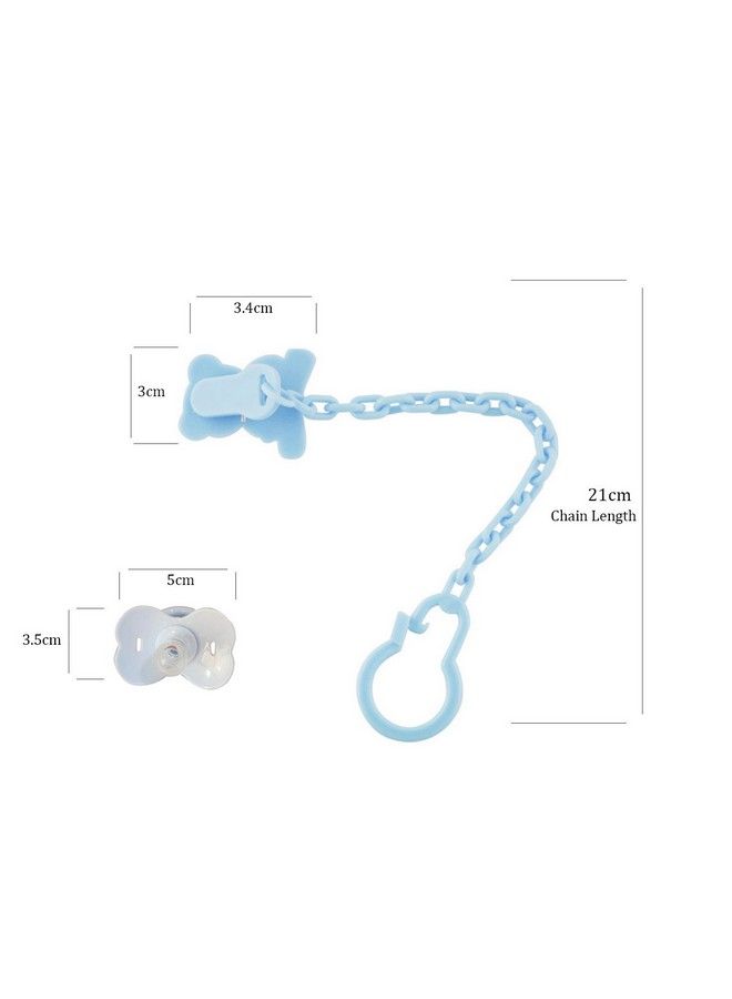 Safe-O-Kid Baby Pacifier;Nipple With Chain And Clip Lovely Cartoon Shaped Pacifier Helps In Preventing From Dust (Blue) - Image 5