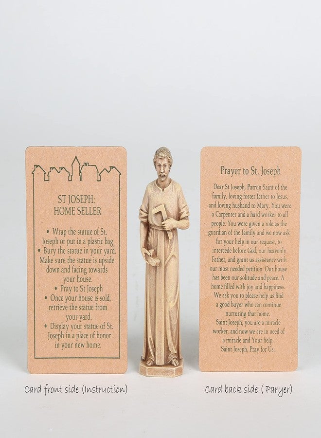 BC BUILDCLASSIC BC Catholic St. Joseph Statue for Selling Homes, Patron Saint Figure, Home Seller Kit with Instruction Card, with Burial Bag, 3.5inches H, Handpainted by Buildclassic - Image 3